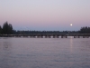 bridge, mtn, moon